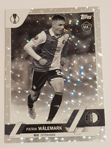 2022-23 Topps UEFA Club Competitions Jade Edition Patrik Walemark #182 Black and White Icy Foil Parallel /150 Rookie Card