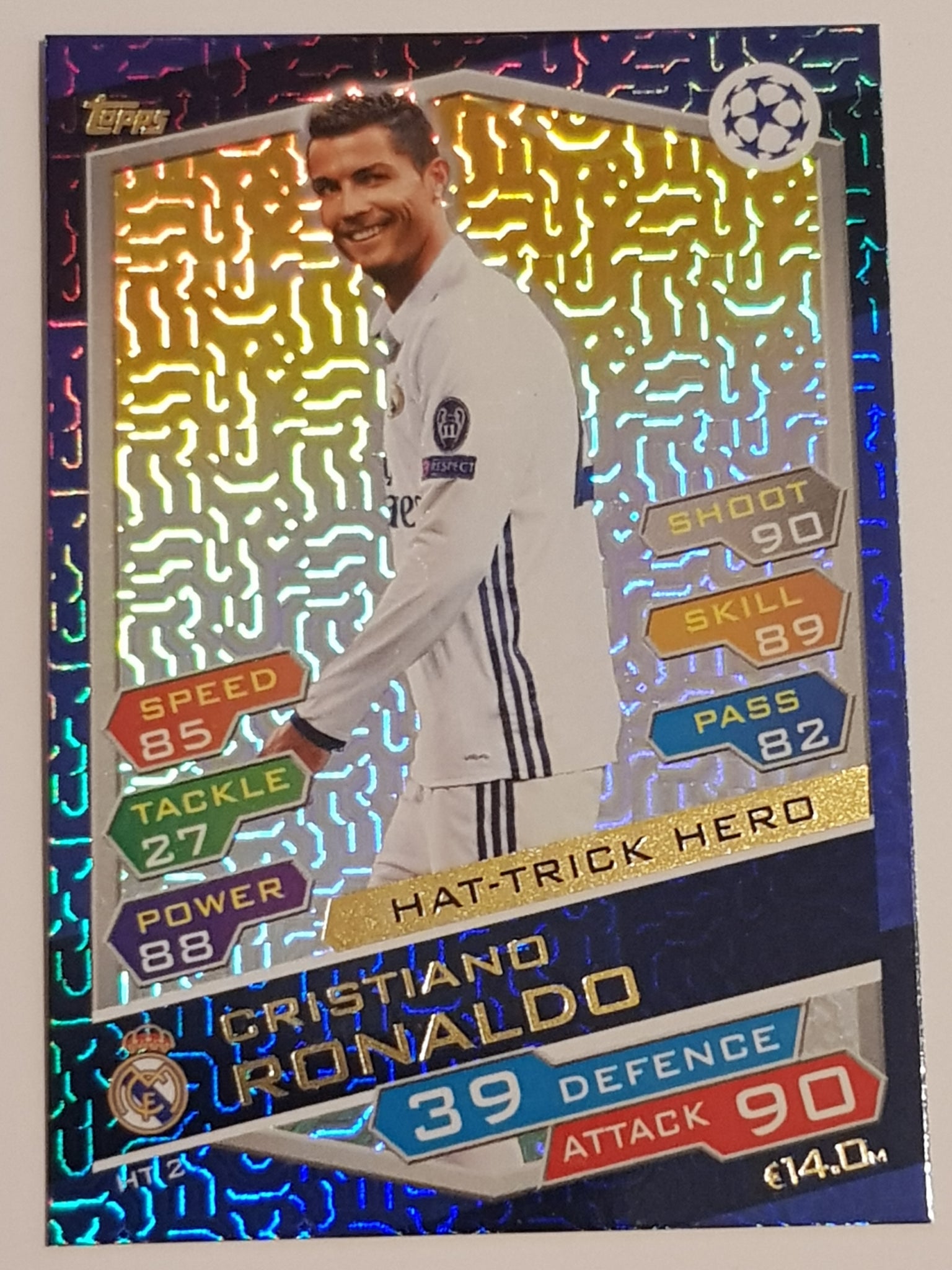 2016-17 Topps Match Attax Hat-Trick Hero Cristiano Ronaldo #HT2 Trading Card