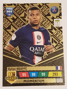 2023 Panini Adrenalyn FIFA 365 Kylian Mbappe Momentum X-Rare Trading Card