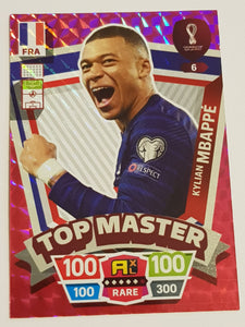 2022 Panini Adrenalyn World Cup Qatar Kylian Mbappe Top Master #6 Trading Card