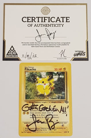 Pokemon Jungle Pikachu #60/64 Trading Card (Signed by Jason Paige)