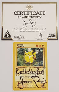 Pokemon Jungle Pikachu #60/64 Trading Card (Signed by Jason Paige)