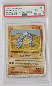 Pokemon Legendary Collection Onix #84/110 PSA 8 Reverse Holo Trading Card