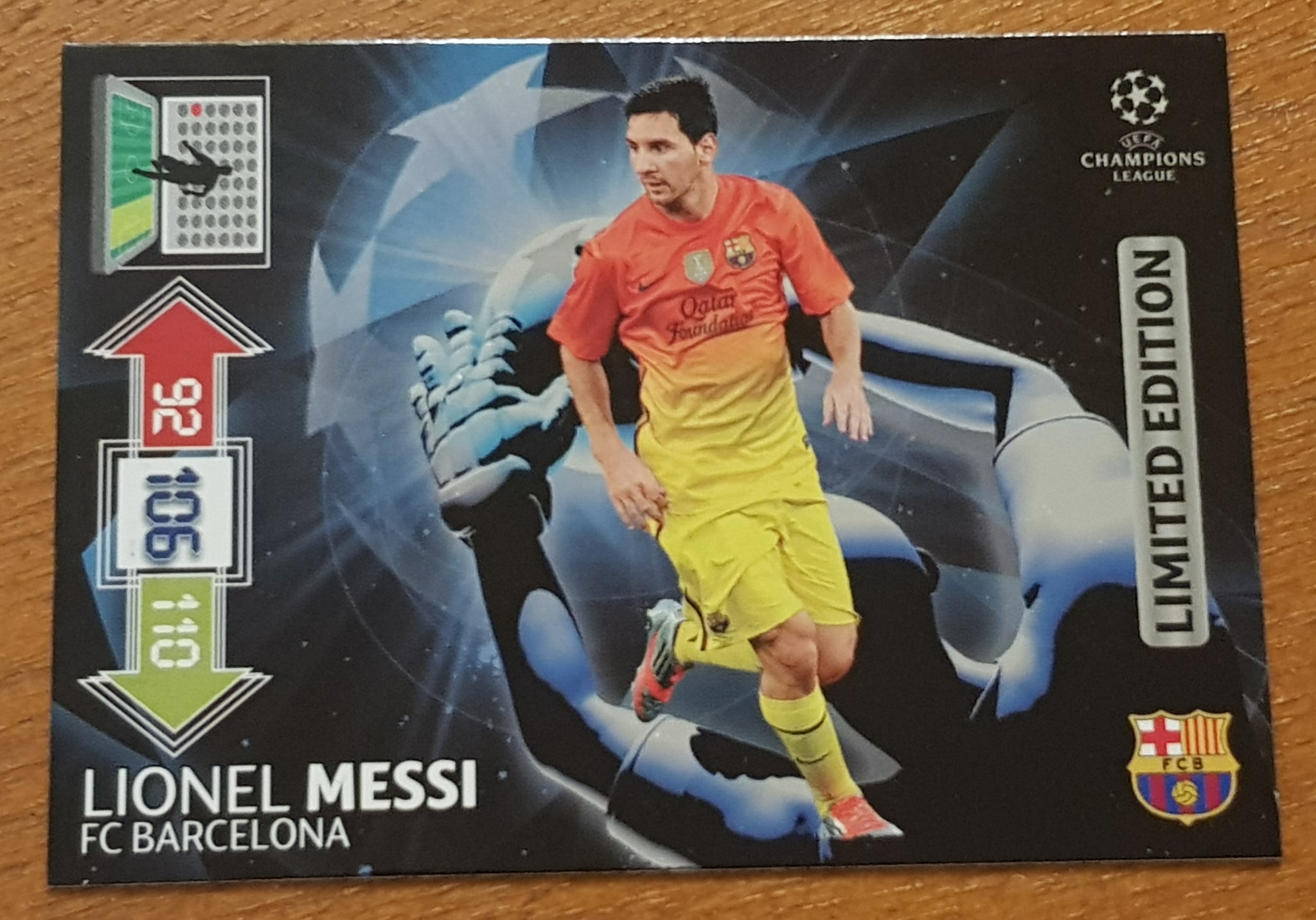 2012-13 Panini Adrenalyn Champions League Lionel Messi Limited Edition Trading Card