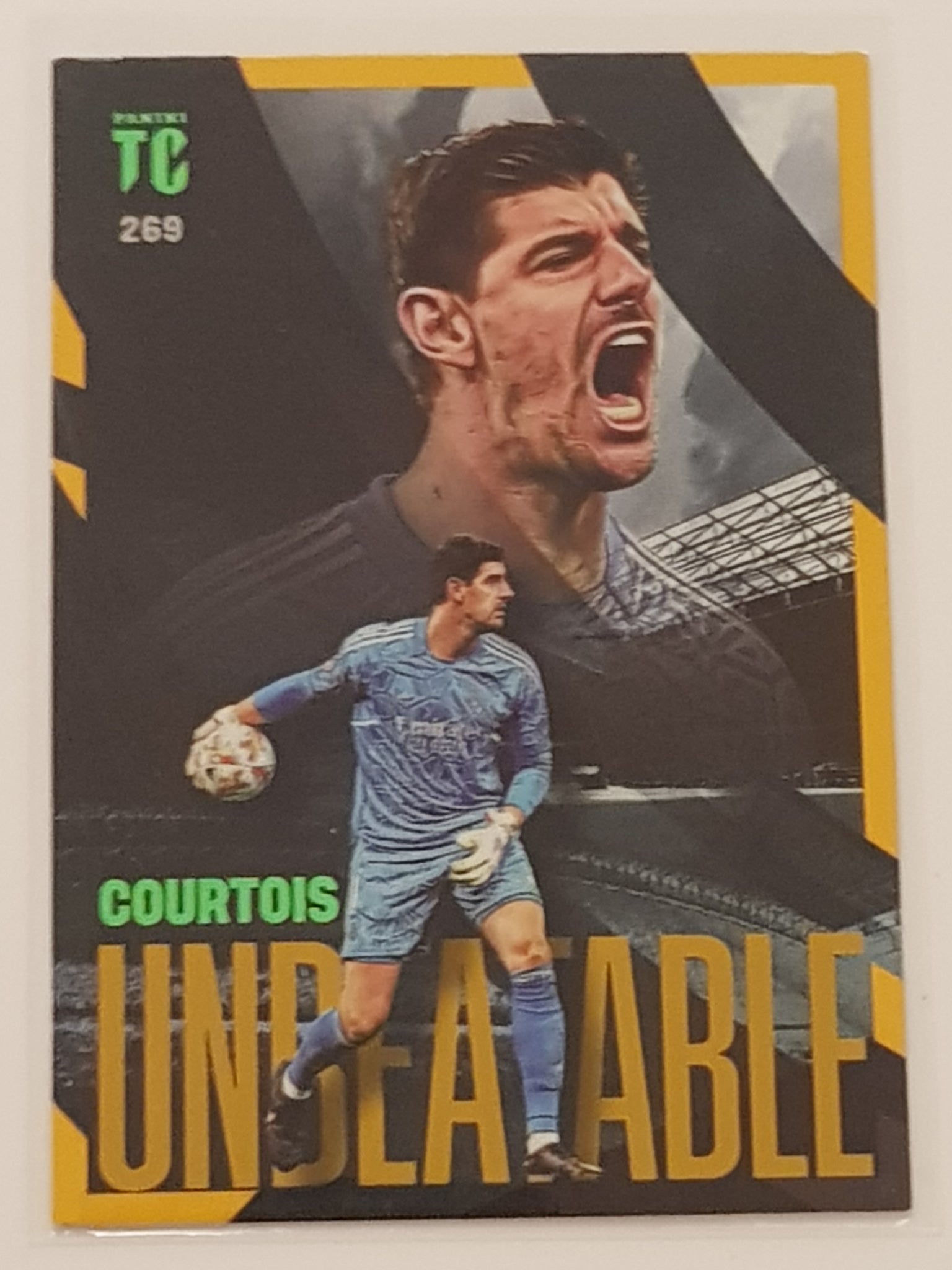 2022-23 Panini Top Class Thibaut Courtois Unbeatable #268 Orange Parallel Trading Card