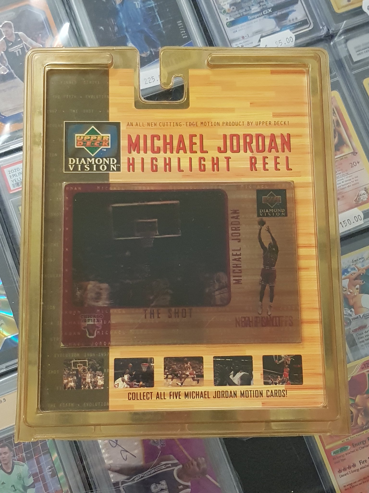 1997-98 Upper Deck Diamond Vision Michael Jordan Highlight Reel #1 Jumbo Motion Trading Card