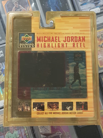 1997-98 Upper Deck Diamond Vision Michael Jordan Highlight Reel #5 Jumbo Motion Trading Card