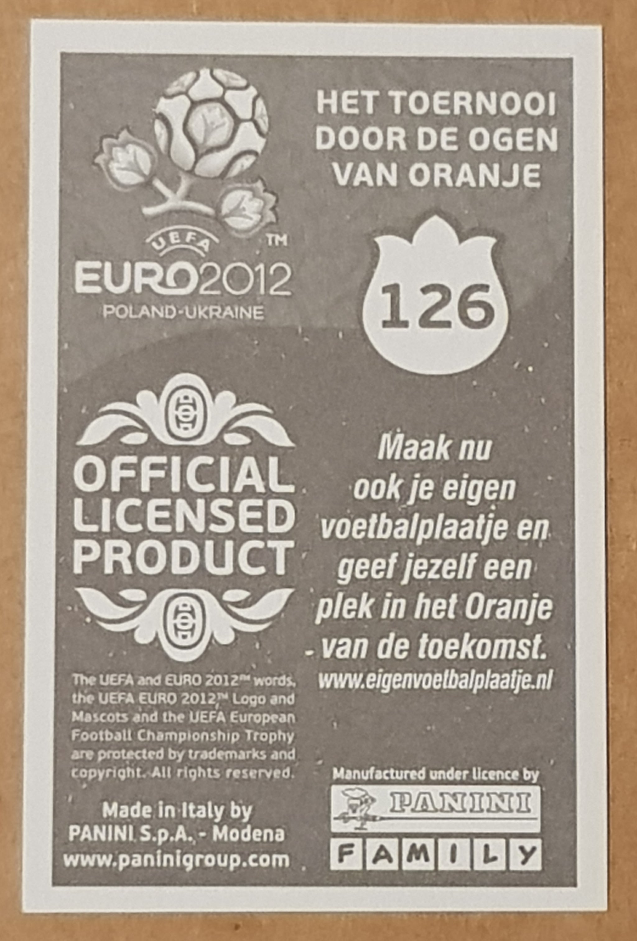 Panini UEFA Euro 2012 Poland - Ukraine Italy Team Badge #126