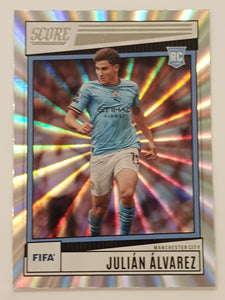 2022-23 Panini Score FIFA Julian Alvarez #179 Silver Laser Parallel Rookie Card