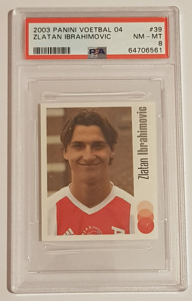 2003-04 Panini Voetbal 04 Zlatan Ibrahimovic #39 PSA 8 Sticker