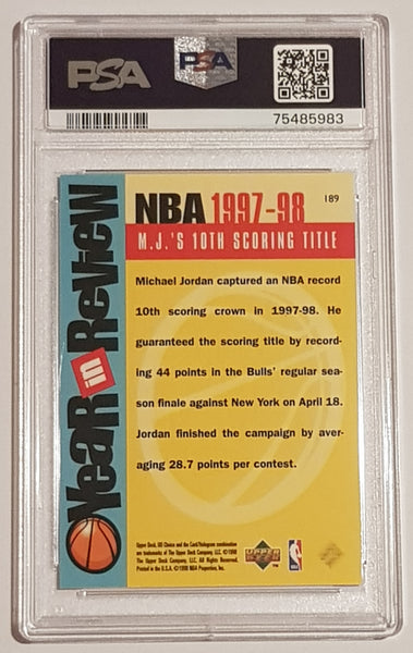 1998-99 Upper Deck Collector's  Choice Michael Jordan #189 PSA 8 Trading Card