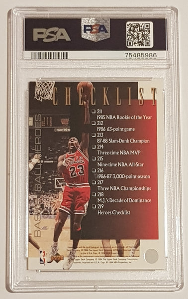 1994-95 Upper Deck Collector's  Choice International Michael Jordan/Checklist #219 PSA 9 Trading Card