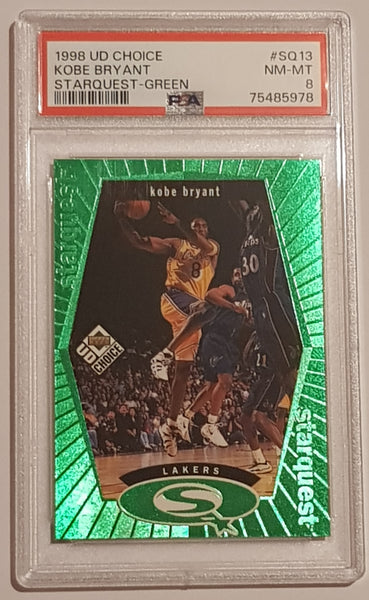 1998-99 Upper Deck Collector's Choice Starquest Kobe Bryant #SQ13 (Green) PSA 8 Trading Card