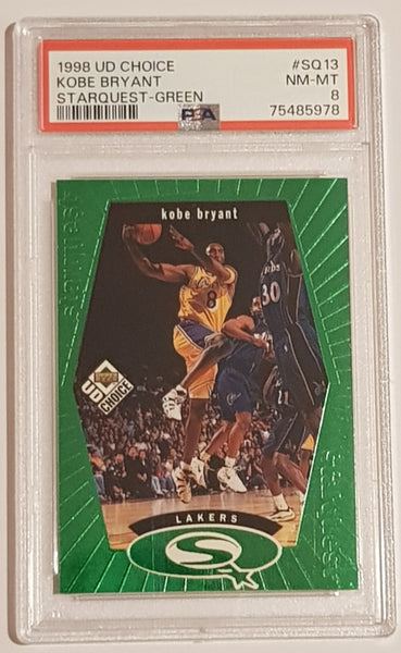 1998-99 Upper Deck Collector's Choice Starquest Kobe Bryant #SQ13 (Green) PSA 8 Trading Card