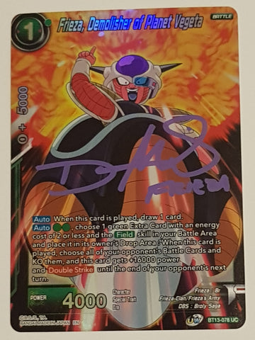 Dragon Ball Super Supreme Rivalry Frieza, Demolisher of Planet Vegeta #BT13-078 UC Foil Trading Card (Signed by Daman Mills)