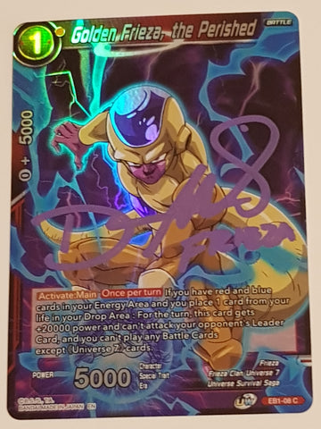 Dragon Ball Super Battle Evolution Booster Golden Frieza, the Perished #EB1-08 C Foil Trading Card (Signed by Daman Mills)