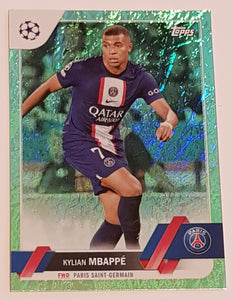 2022-23 Topps UEFA Club Competitions Jade Edition Kylian Mbappe #100 Base Trading Card