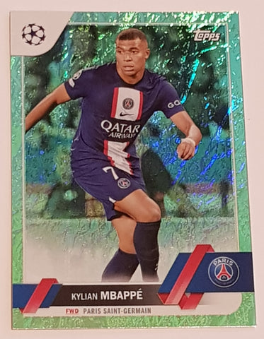 2022-23 Topps UEFA Club Competitions Jade Edition Kylian Mbappe #100 Trading Card