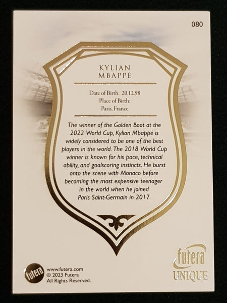 2023 Futera Unique France Kylian Mbappe #080 Trading Card