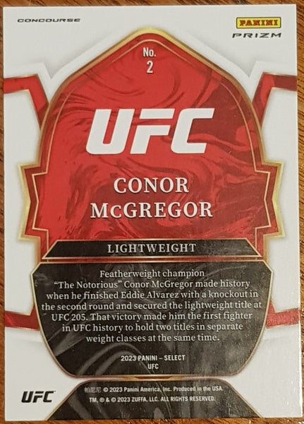 2023 Panini Select UFC Conor McGregor #2 Disco Prizm Parallel Trading Card