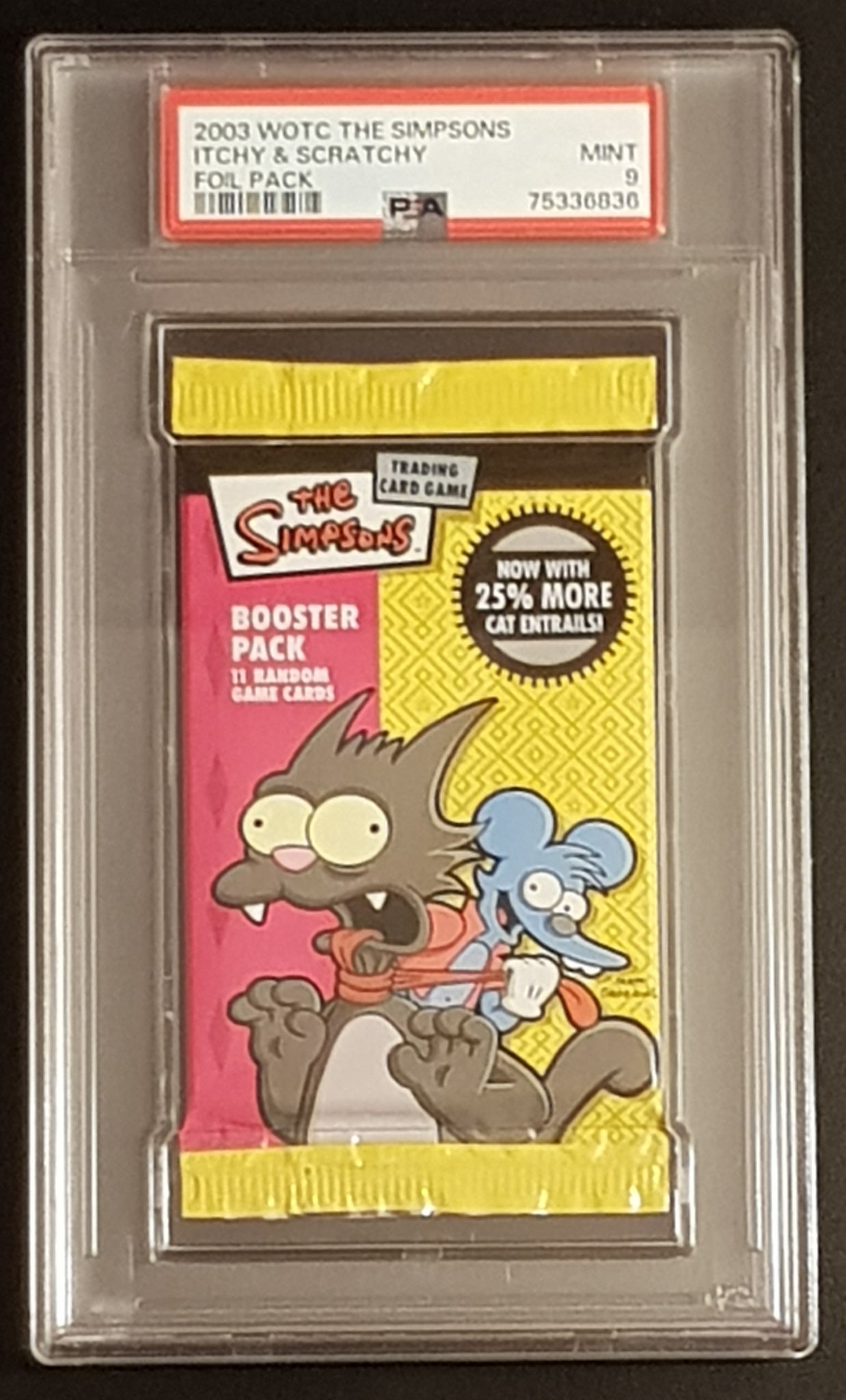Simpsons TCG PSA 9 Sealed Trading Card Booster Pack (Itchy and Scratchy)