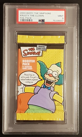 Simpsons TCG PSA 9 Sealed Trading Card Booster Pack (Krusty the Clown)