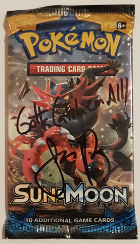 Pokemon Sun and Moon Sealed Trading Card Booster Pack (Signed by Jason Paige)