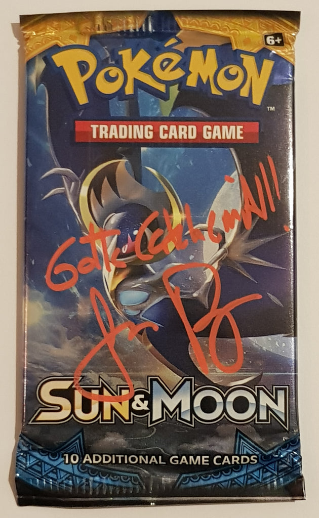 Pokemon Sun and Moon Base Sealed Booster Pack (Signed by Jason Paige) Rotterdam Comics Pokemon Sun and Moon Base Sealed Booster Pack (Signed by Jason Paige) Rotterdam Comics