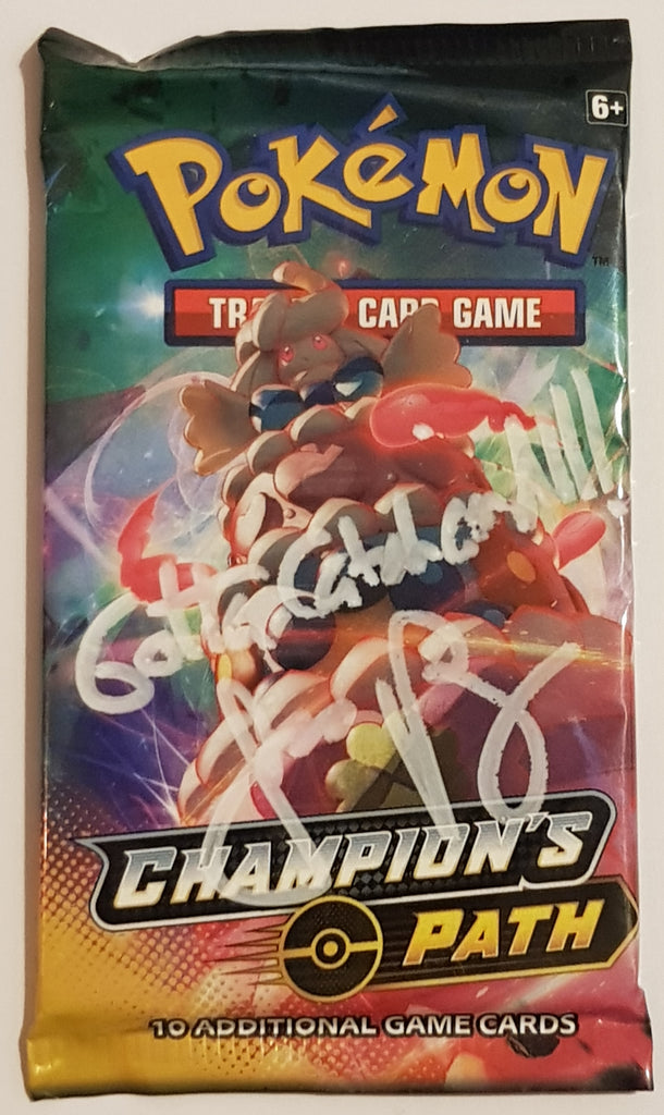 Pokemon Sword and Shield Champions Path Sealed Booster Pack (Signed by Rotterdam Comics Pokemon Sword and Shield Champions Path Sealed Booster Pack (Signed by Rotterdam Comics