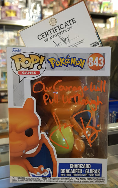 Funko Pop! Pokemon Charizard #843 Vinyl Figure (Signed by Jason Paige)