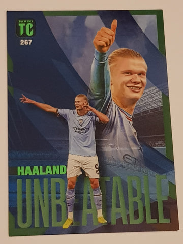 2022-23 Panini Top Class Erling Haaland Unbeatable #267 Green Parallel Trading Card