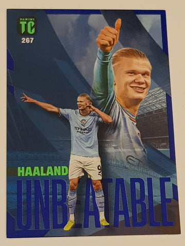 2022-23 Panini Top Class Erling Haaland Unbeatable #267 Blue Parallel Trading Card