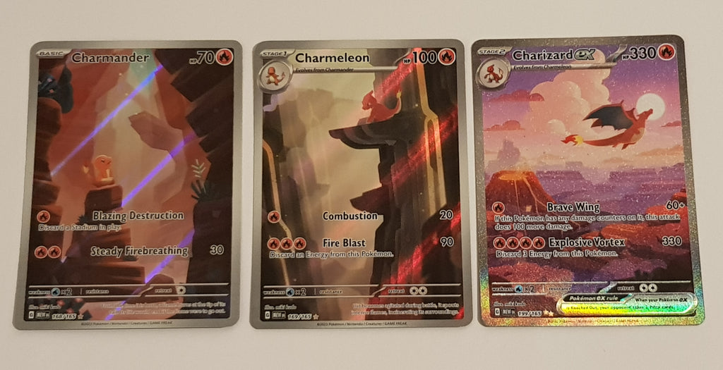 Pokemon Scarlet and Violet Mew 151 Charizard Evolution Line #168/169/1 Rotterdam Comics Pokemon Scarlet and Violet Mew 151 Charizard Evolution Line #168/169/1 Rotterdam Comics