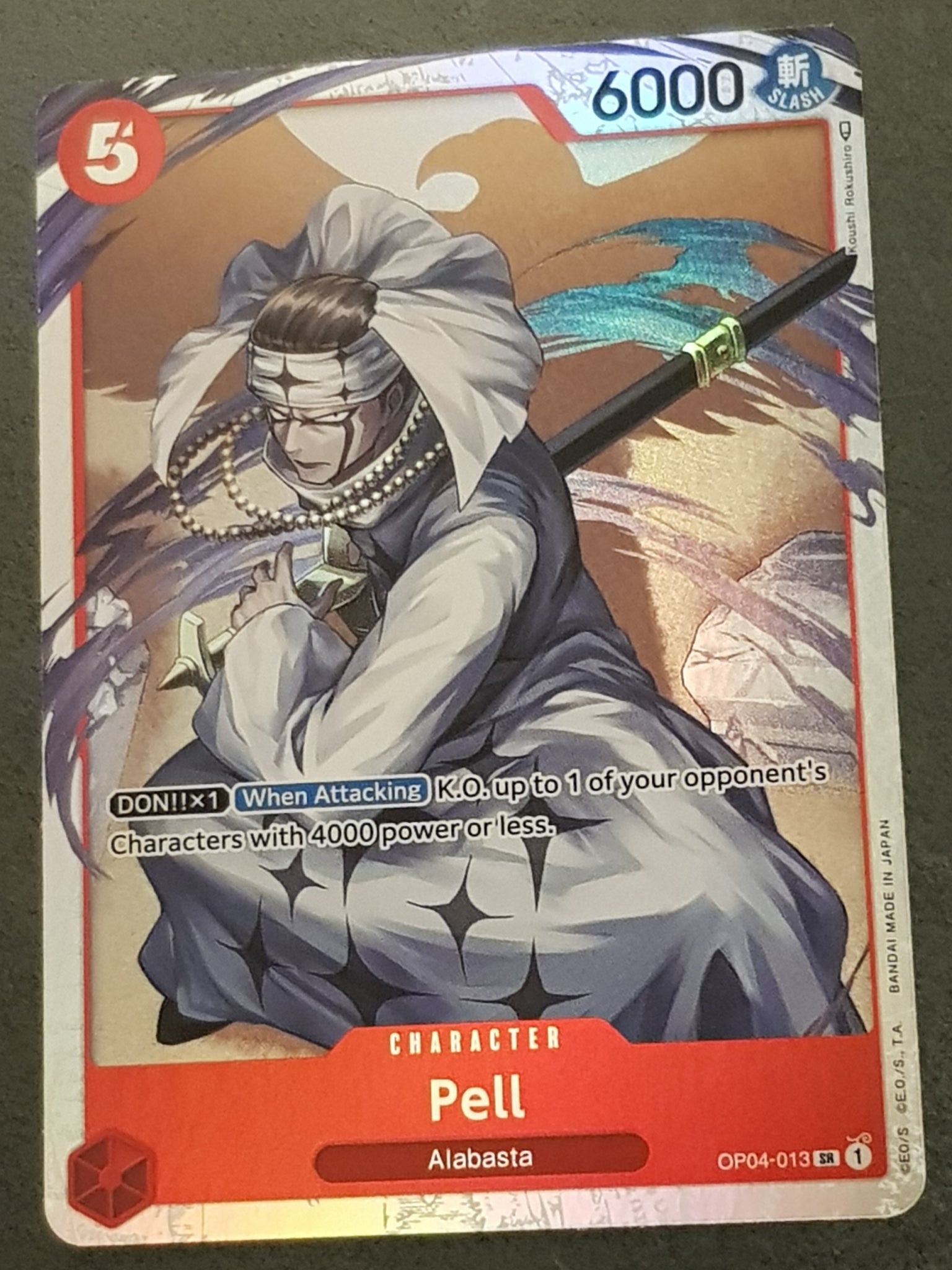 pell one piece card game One Piece Card Game OP-04 Kingdoms of Intrigue Pell #OP04-013 SR Foil Trading Card