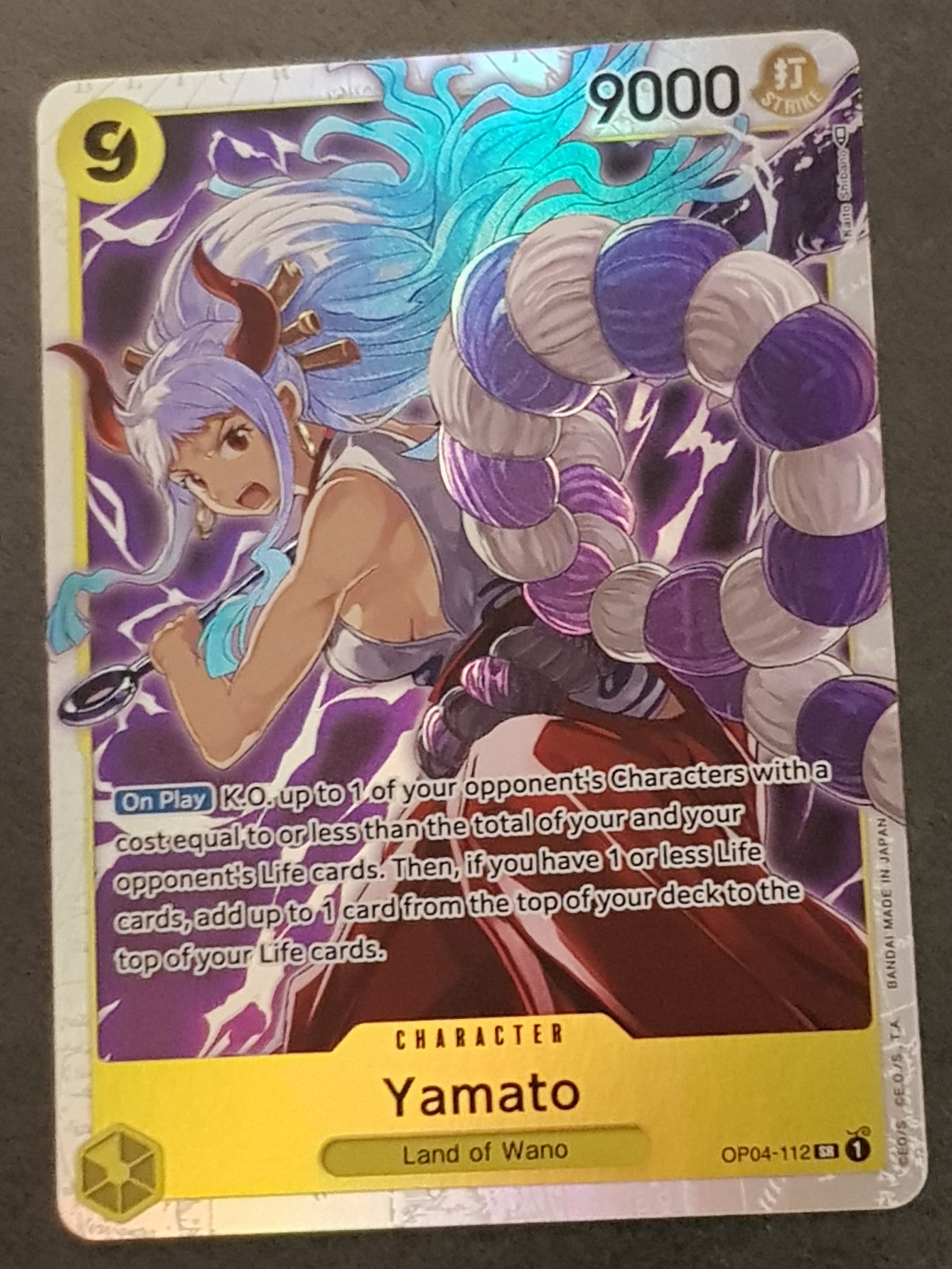 One Piece Card Game OP-04 Kingdoms of Intrigue Yamato #OP04-112 SR Foil Trading Card