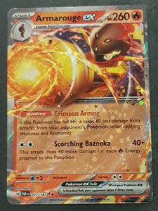 Pokemon Scarlet and Violet Paradox Rift Armarouge Ex #027/182 Rare Holo Trading Card