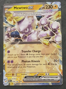 Pokemon Scarlet and Violet Paradox Rift Mewtwo Ex #058/182 Rare Holo Trading Card