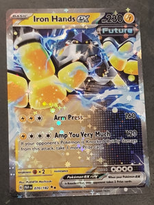 Pokemon Scarlet and Violet Paradox Rift Iron Hands Ex #070/182 Rare Holo Trading Card