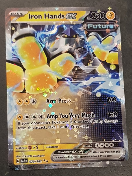 Pokemon Scarlet and Violet Paradox Rift Iron Hands Ex #070/182 Rare Holo  Trading Card