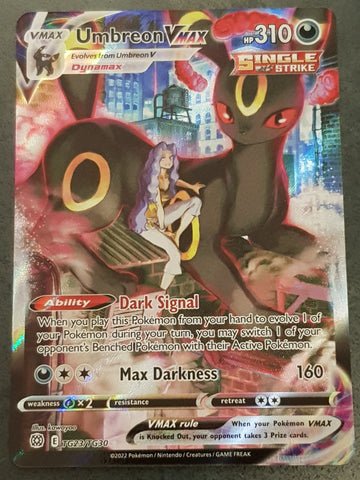 Pokemon Sword and Shield Brilliant Stars Umbreon Vmax #TG23/TG30 Full Art Ultra Rare Holo Trading Card