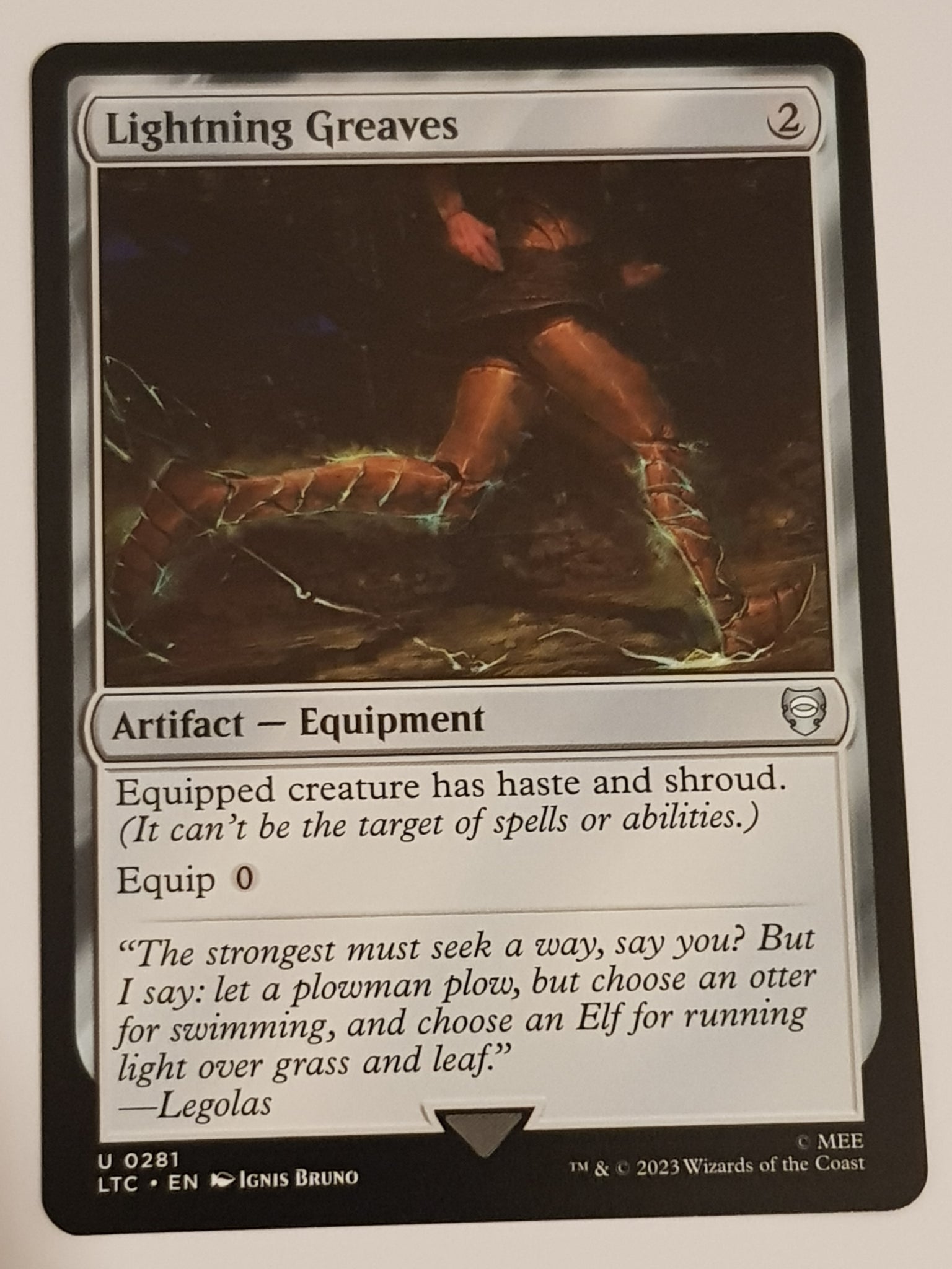 Magic the Gathering Lord of the Rings Lightning Greaves LTC #281 Trading Card