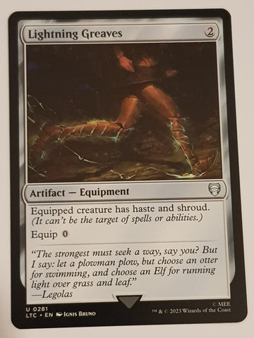 Magic the Gathering Lord of the Rings Lightning Greaves LTC #281 Trading Card