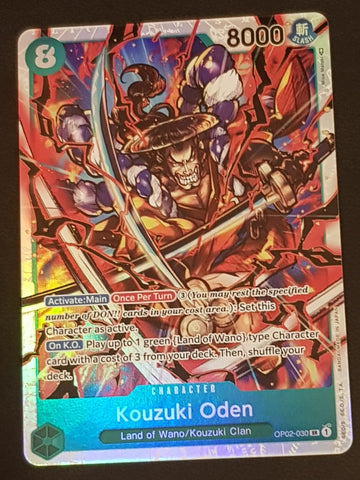 One Piece Card Game OP-02 Paramount War Kouzuki Oden #OP02-030 SR Foil Trading Card