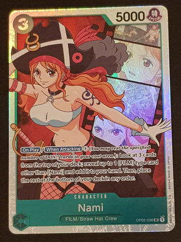 One Piece Card Game OP-02 Paramount War Nami #OP02-036 SR Foil Trading Card