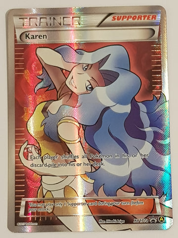 Pokemon Premium Trainer XY Collection Karen #XY177a Black Star Promo Full Art Holo Trading Card