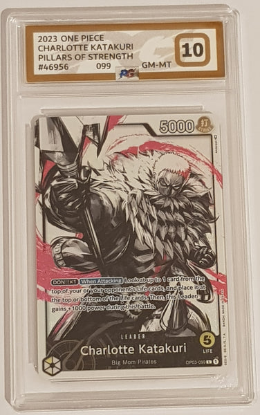 One Piece Card Game OP-03 Pillars of Strength #OP03-099 Charlotte Katakuri Leader Alt Art Foil PG Grading 10 Trading Card