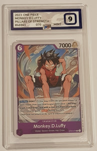 One Piece Card Game OP-03 Pillars of Strength #OP-070 Monkey D Luffy Rare Foil PG Grading 9 Trading Card