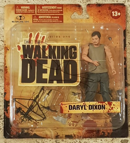 Walking Dead TV Series 1 - Action Figure Set (Signed by Norman Reedus and Charlie Adlard)