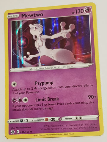 Pokemon Sword and Shield Crown Zenith Mewtwo #59/159 Holo Trading Card