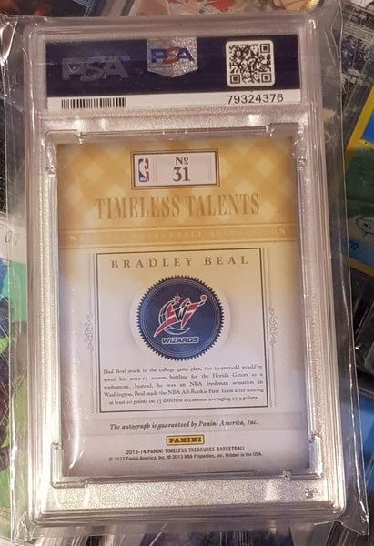 2013 Panini Timeless Treasures Bradley Beal #31 Timeless Talents Ruby Autograph /10 PSA 6 Trading Card